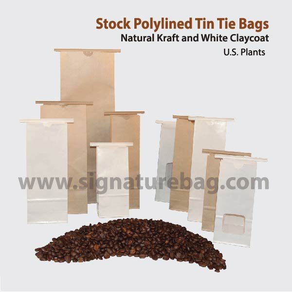 Polylined Paper Wire Tie Kraft Bags