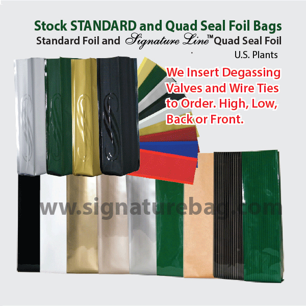 Gloss Quad Seal Side Gusset Foil Bags